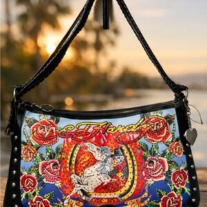 Ed Hardy Vibrant Floral Tote Bag